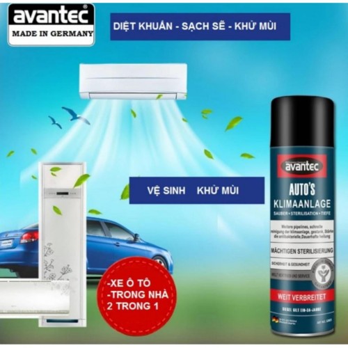 Chai xịt khử mùi vệ sinh máy lạnh Avantec 600ml