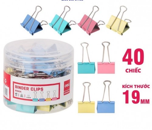 🔥 Kẹp bướm màu 19 mm Deli - 40 chiếc/hộp   🔥 GIÁ BÁN : 27.000 đ/hộp2