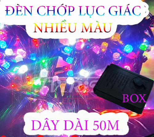 DÂY ĐÈN LỤC GIÁC 50M NHIỀU MÀU