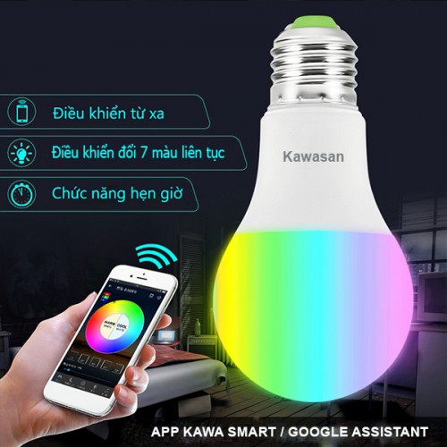 ĐÈN LED BULB WIFI WB KAWASAN - CHUẨN 12W SIÊU SÁNG (THAY ĐỔI NHIỀU MÀU, ĐA CHỨC NĂNG)