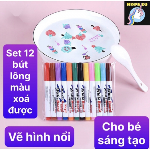 BÚT VẼ CHỮ NỔI SÁNG TẠO CHO BÉ (HỘP 12 BÚT)