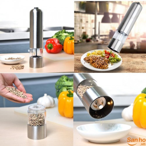 CỐI XAY TIÊU INOX PEPPER MULLER ( XÀI PIN AA )1