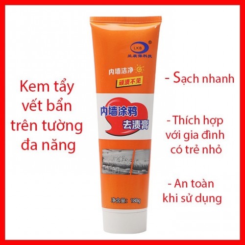 Kem tẩy vết bẩn trên tường-Chai tẩy làm sạch vết bẩn trên tường 180g