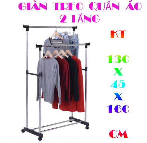 GIÀN PHƠI QUẦN ÁO 2 TẦNG XẾP GỌN