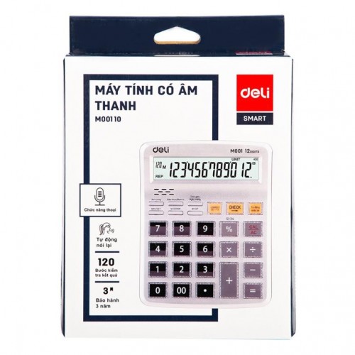 Máy tính có âm thanh 12 Số Deli M00110