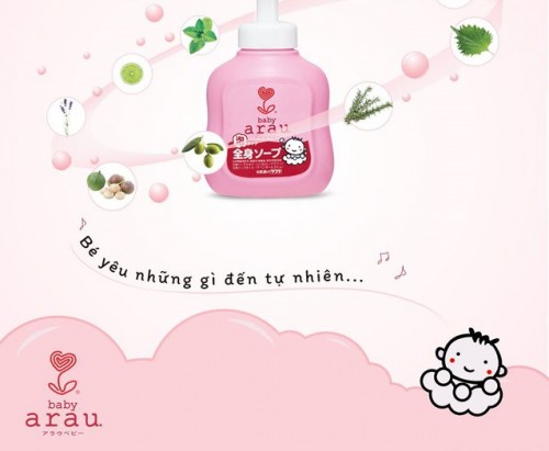 Sữa tắm cho bé Arau Baby Nhật Bản 450ml - HÀNG NHẬT NỘI ĐỊA