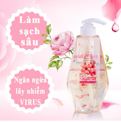 Sữa tắm thơm mịn da jojoba bông hoa Avatar 350ml -Hàng Nhật Nội Địa