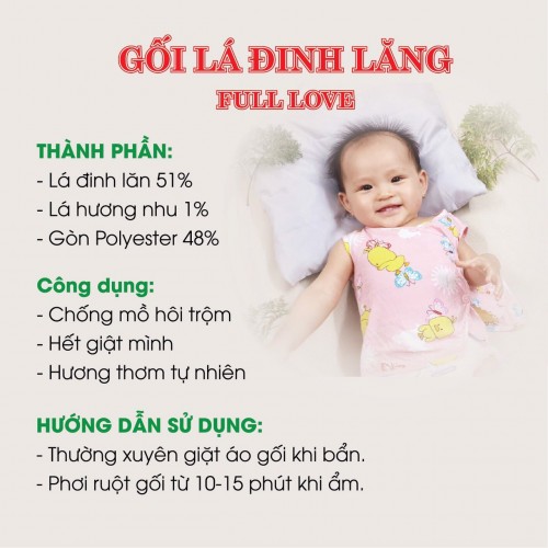 Gối lá đinh lăng giúp giấc ngủ của bé tốt hơn