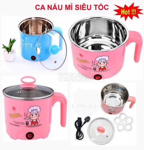 Nồi Lẩu Điện Mini, Ca Nấu Mỳ ( 8cm) Tiện Lợi Đa Năng Độ Bền Cao