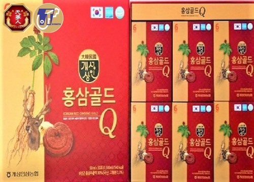 ❇️  Nước Tinh Chất Hồng Sâm Nhung Hươu Linh Chi Gold Q Hàn Quốc Hộp 30 Gói x 50ml