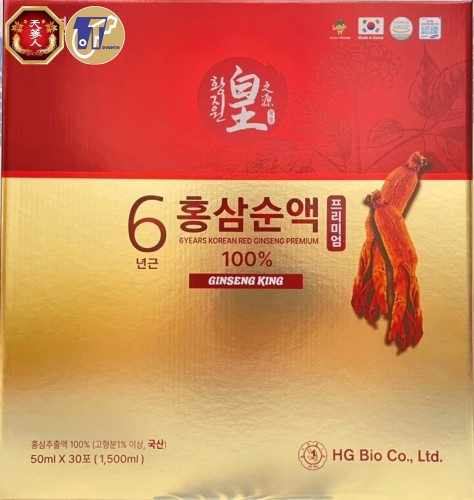 Nước Hồng sâm 6 năm tuổi nguyên chất cao cấp (6 Years Korea Red Ginseng Premium) 50ml/gói, 30 gói/hộp