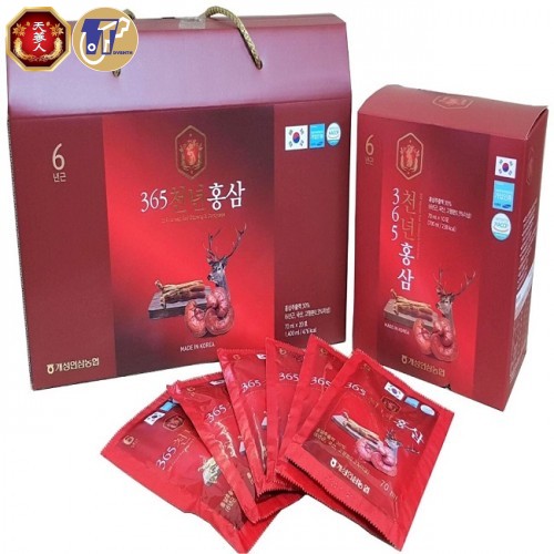 ⭐️ Nước Chiết Xuất Hồng Sâm Nhung Hươu Linh Chi 365 Hàn Quốc Hộp 20 Gói x 70ml1